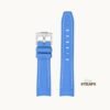 Curved Omega Textured Strap Blue with White Stitch