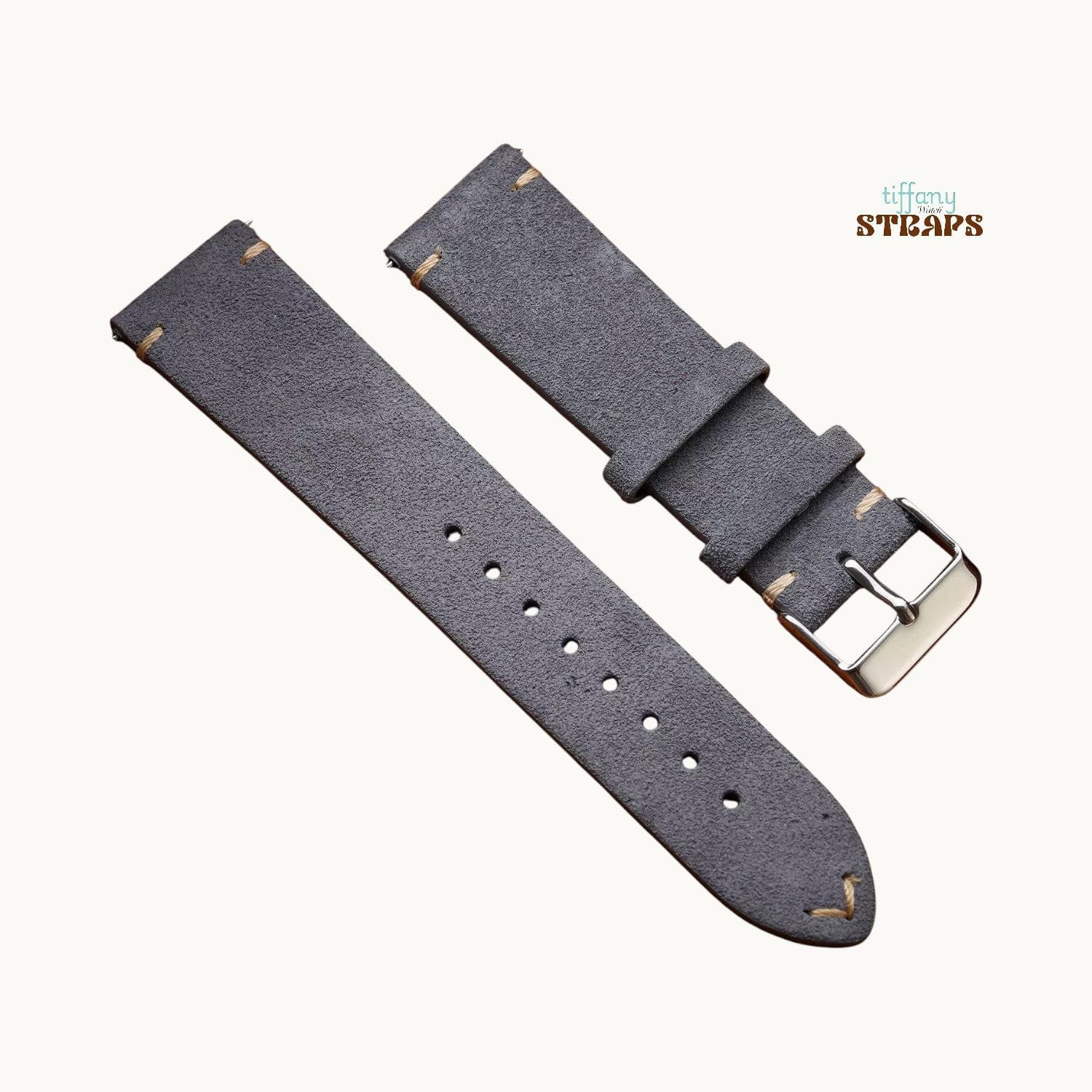 Suede Leather Straps Dark Grey