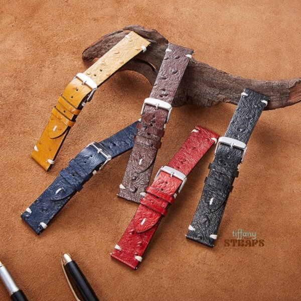 Ostrich Pattern Leather Straps
