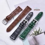 Alligator Emboss Slim Leather Strap