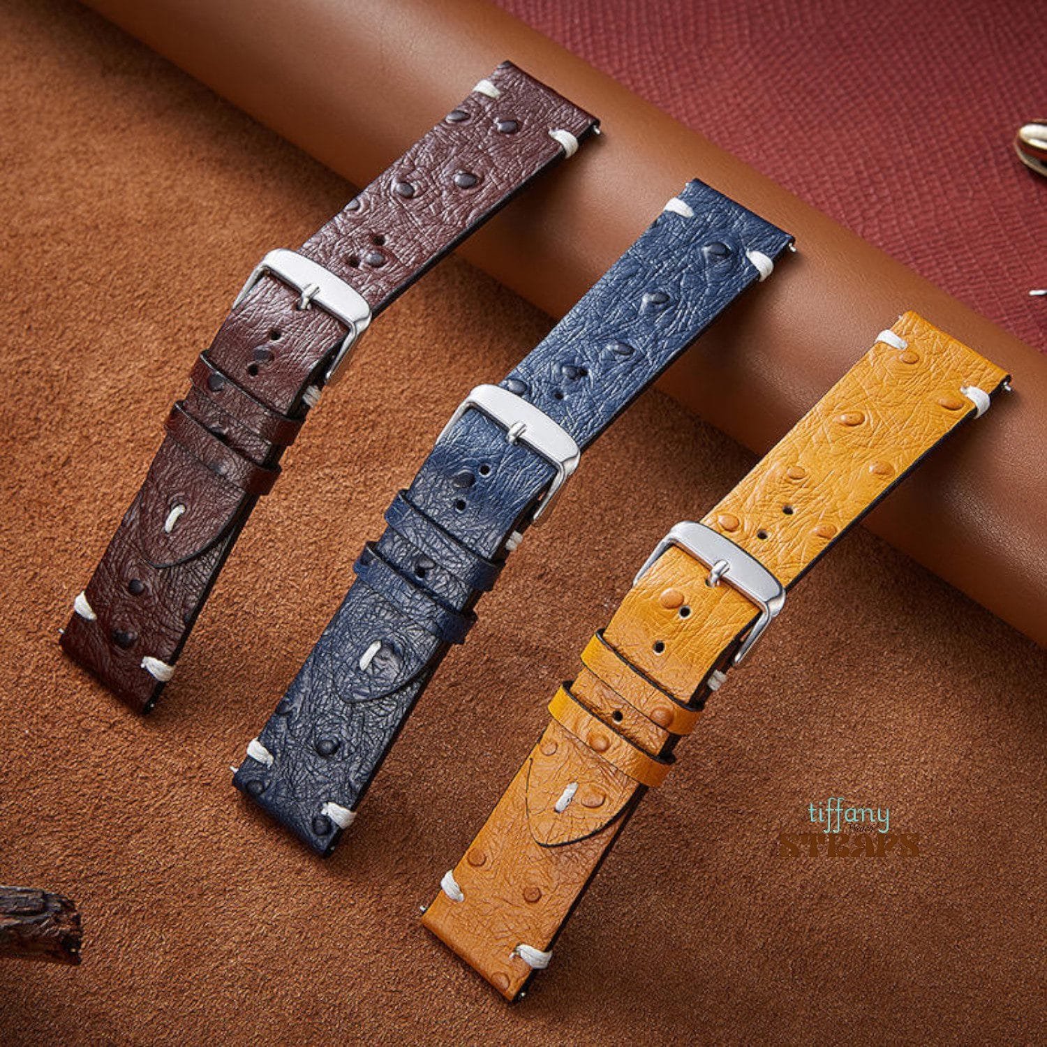 Ostrich Pattern Leather Straps - Image 7