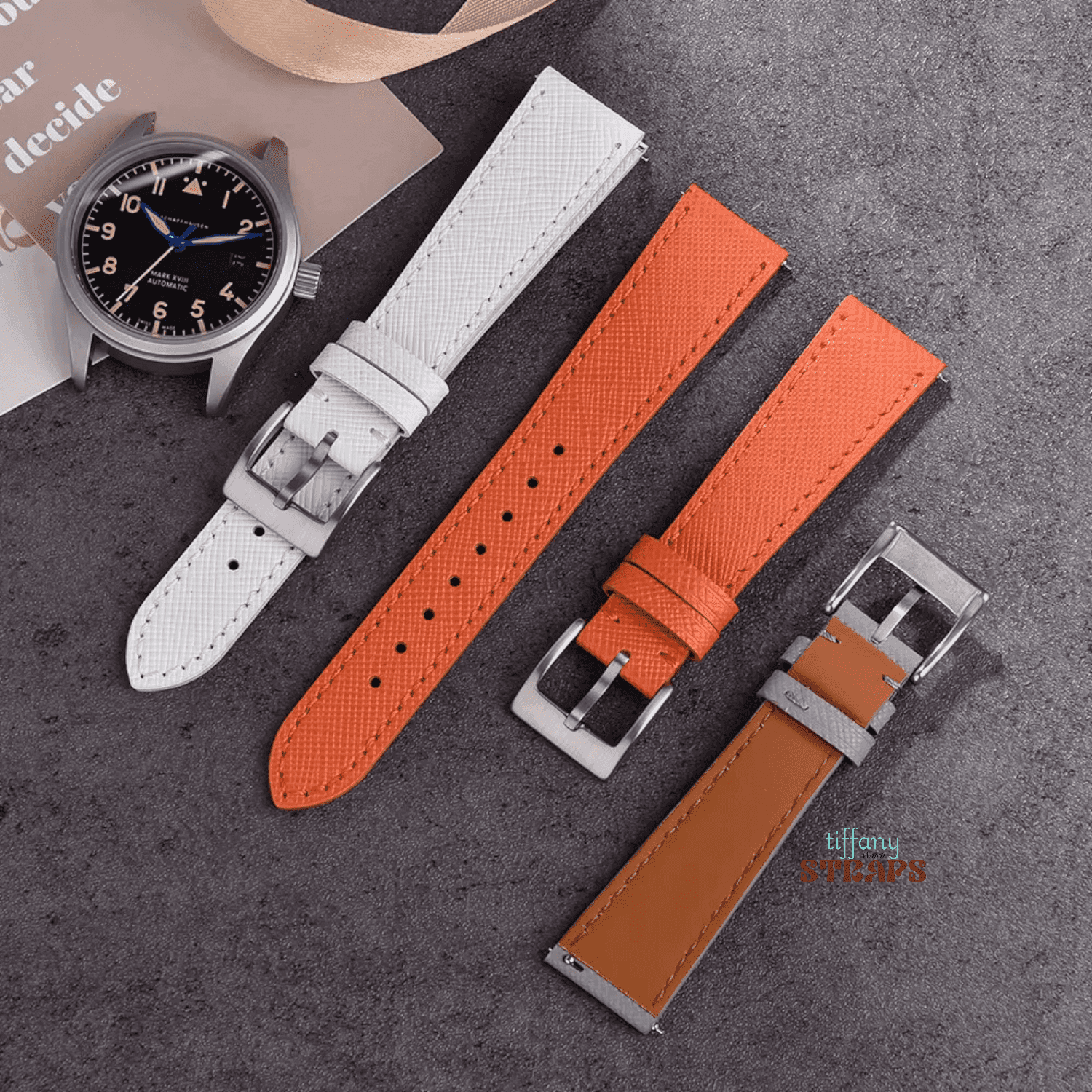 Saffiano Signature Leather Strap