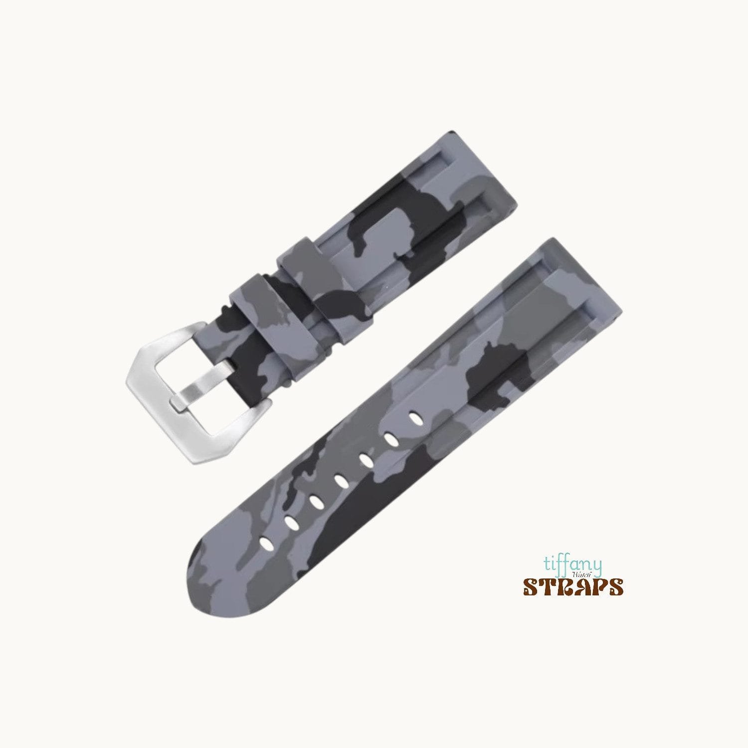 Grey Camouflage Silicone Strap