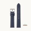 Navy White Stitch Epsom Leather Strap