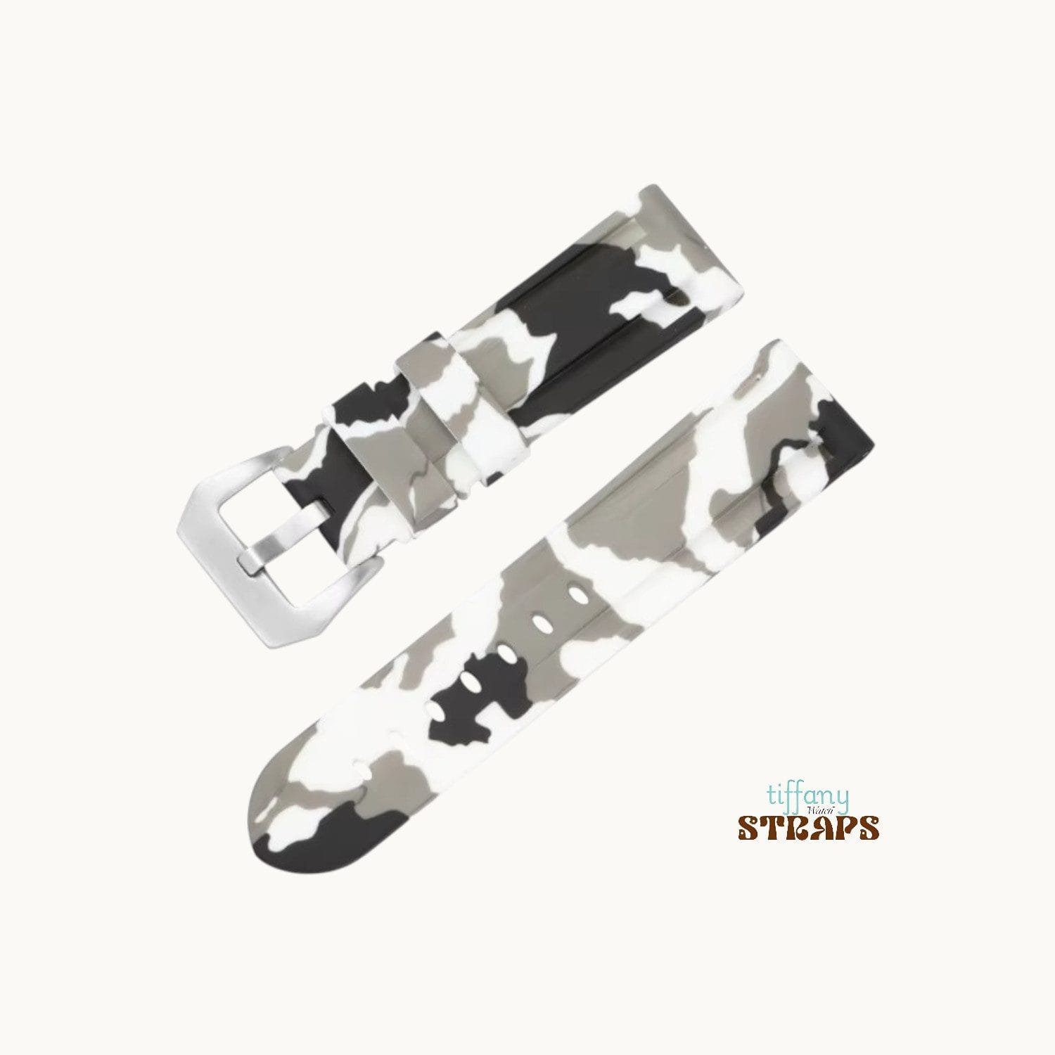 White Camouflage Silicone Strap