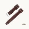 Pilot Strap Brown Bamboo White Stitch