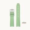 Curved Omega Textured Strap Mint Green with White Stitch