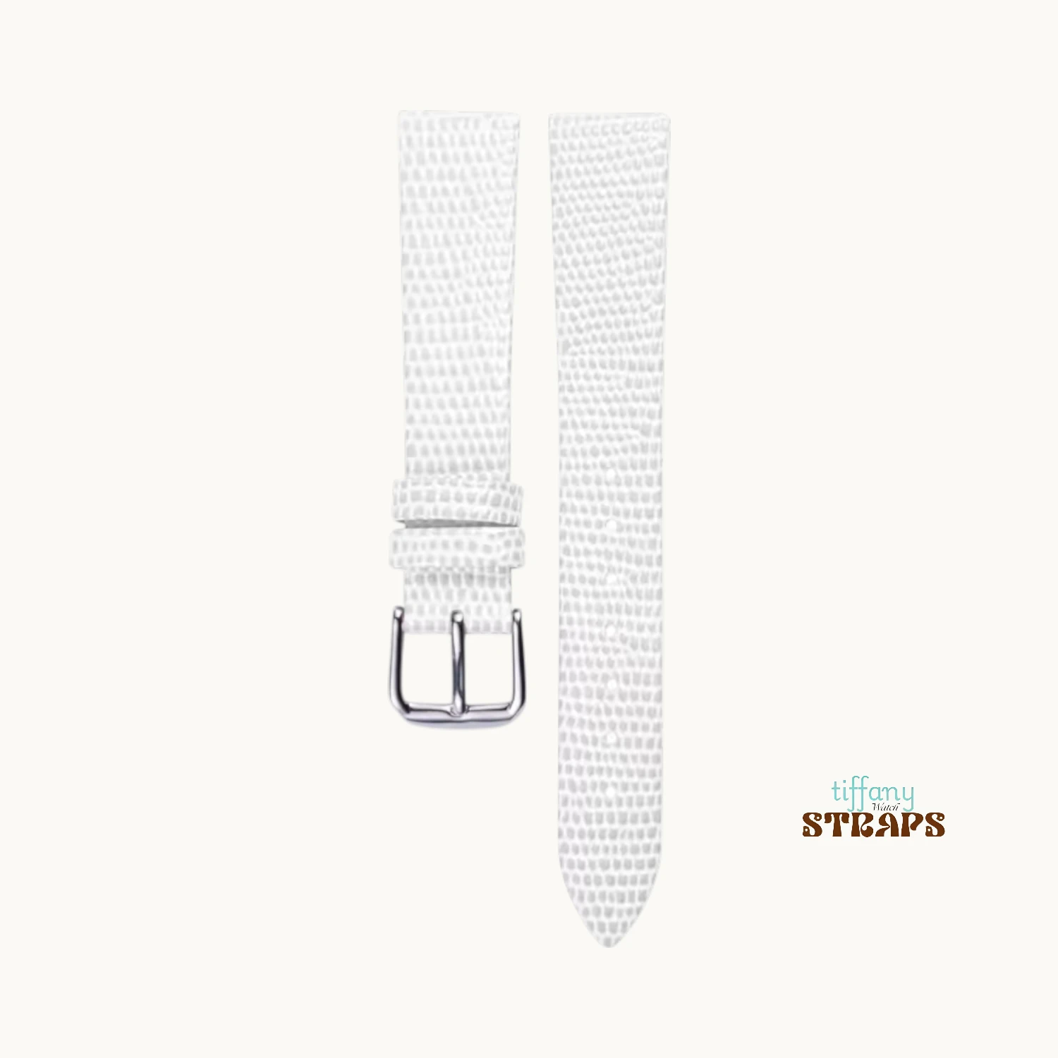 Lizard Texture Strap Slim White