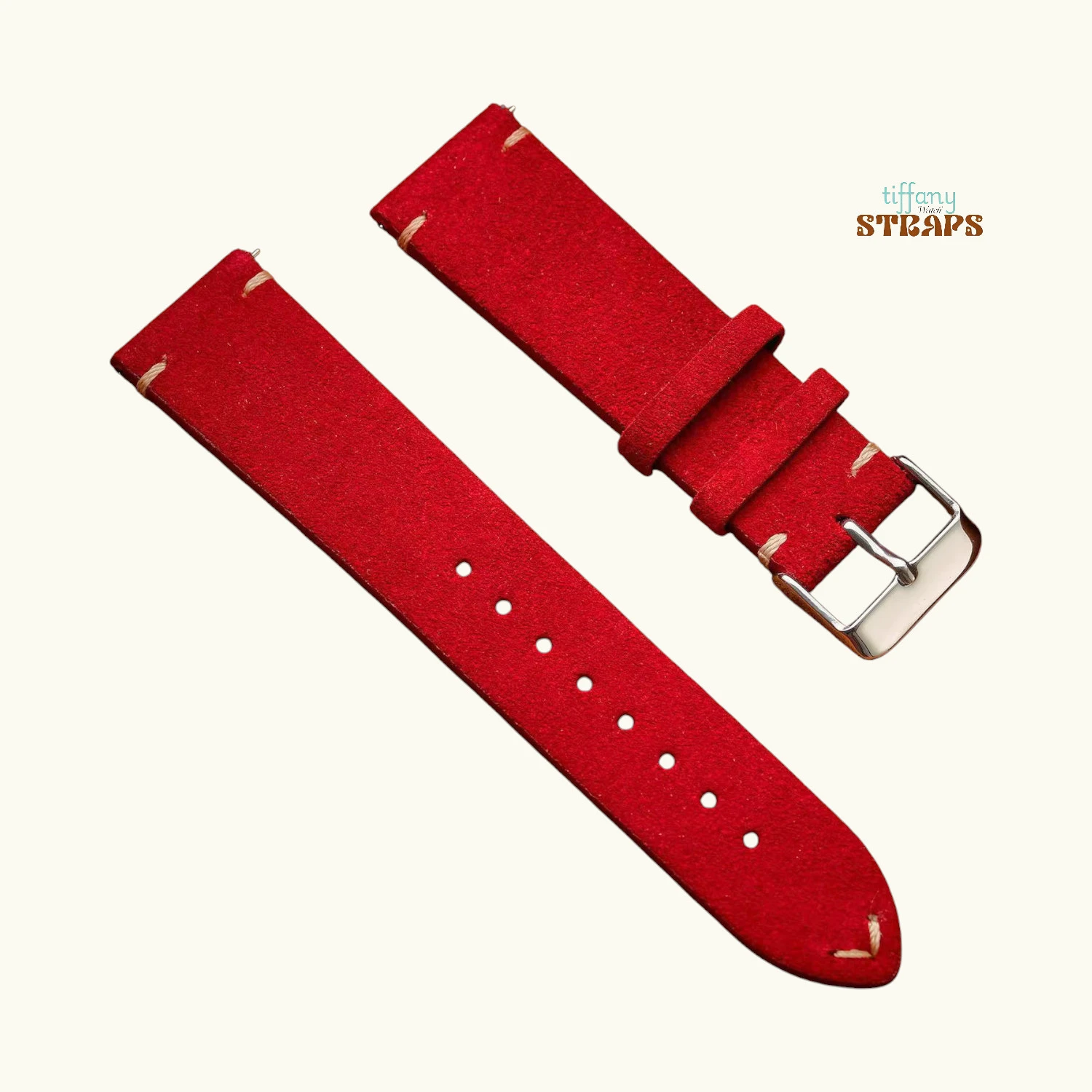 Suede Leather Straps Red
