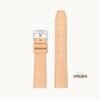 Light Brown-White Stitch Curved Omega Textured Strap
