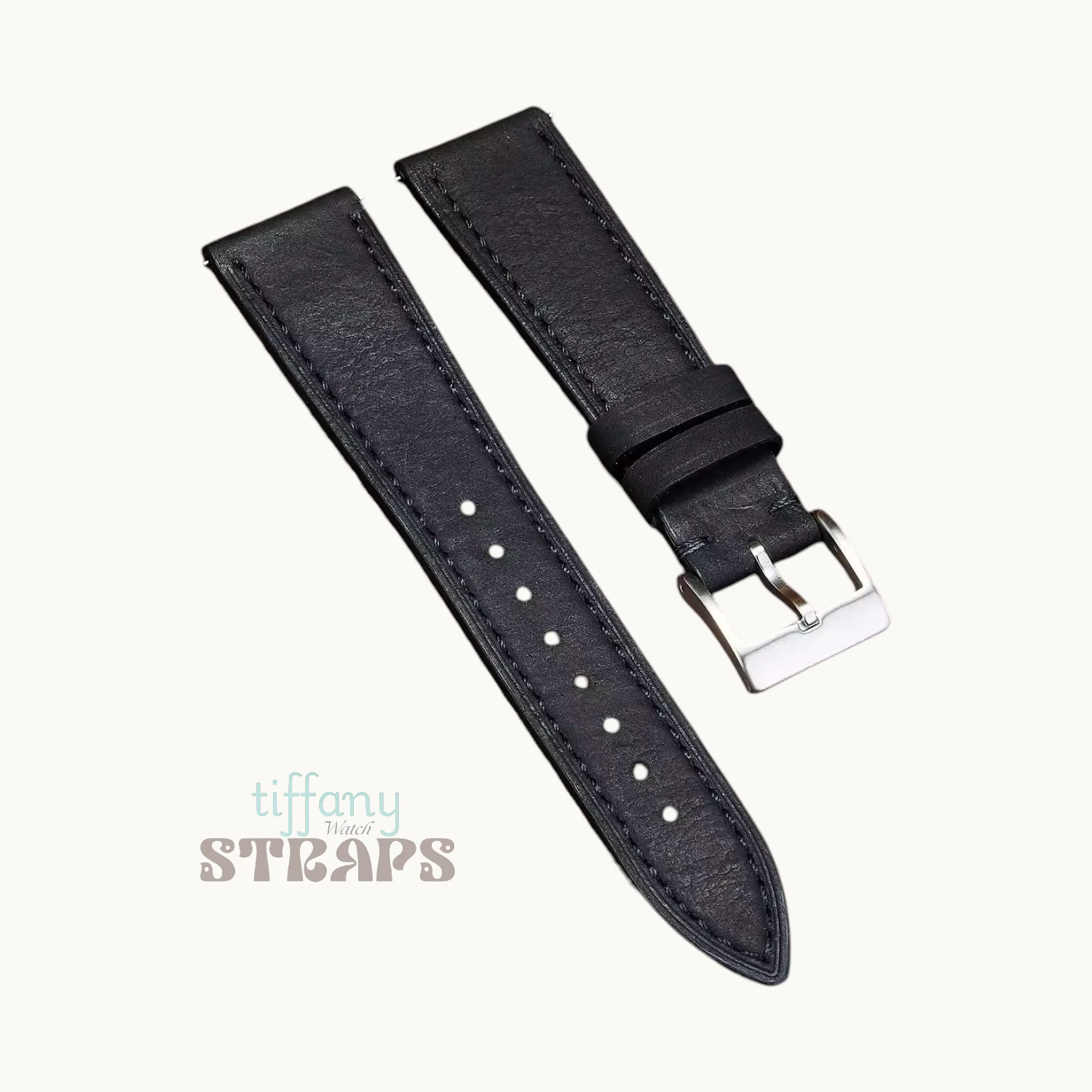 Pull-up Matte Leather Strap Black