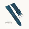 Pull-up Matte Leather Strap Blue