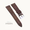 Pull-up Matte Leather Strap Dark Brown