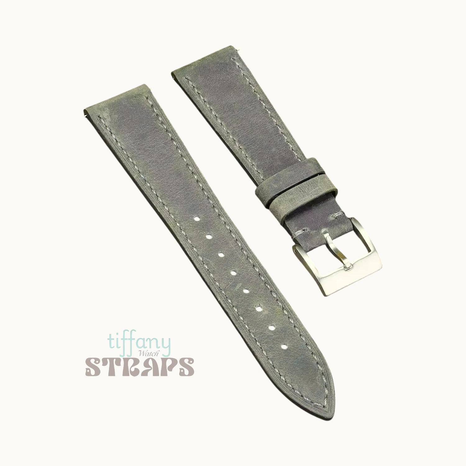Pull-up Matte Leather Strap Dark Grey