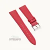 Pull-up Matte Leather Strap Red